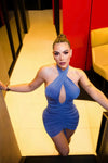 VESTIDO NATASHA HALTER AZUL