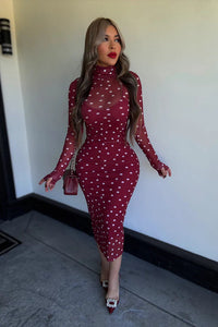 VESTIDO DOTS ROJO MESH