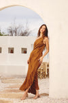 MAXI VESTIDO SERENA BRONCE PLISADO