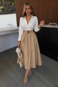 SET MAGNOLIA BLANCO/BEIGE FALDA