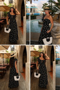 MAXI VESTIDO DOTS NEGRO/CREMA