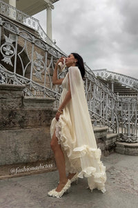 MAXI VESTIDO ONDULADO VERONA ORGANZA BLANCO