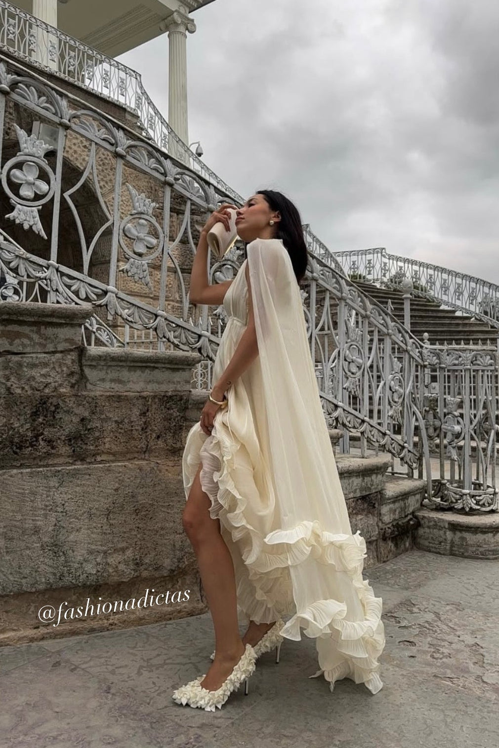 MAXI VESTIDO ONDULADO VERONA ORGANZA BLANCO