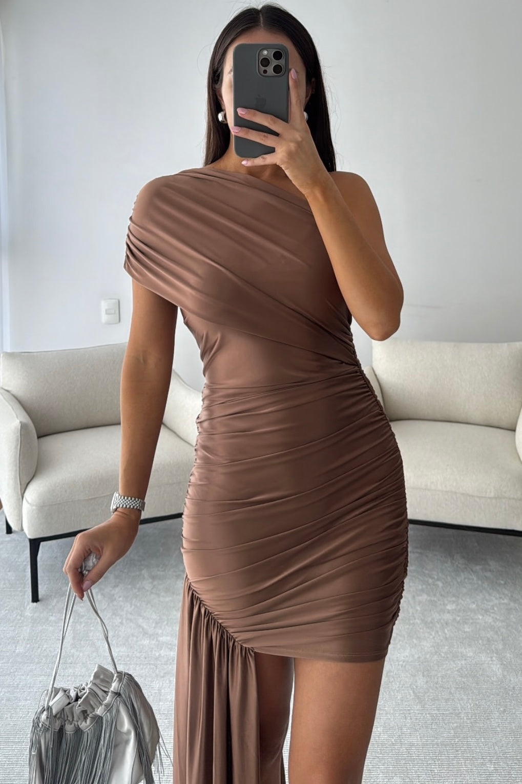 VESTIDO CAFE ESTOLA