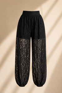 PANTALON BALLON NEGRO ENCAJE