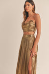 MAXI SET GOLD METALICO TOP-FALDA