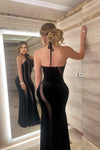 MAXI VESTIDO ROSA VELVET NEGRO