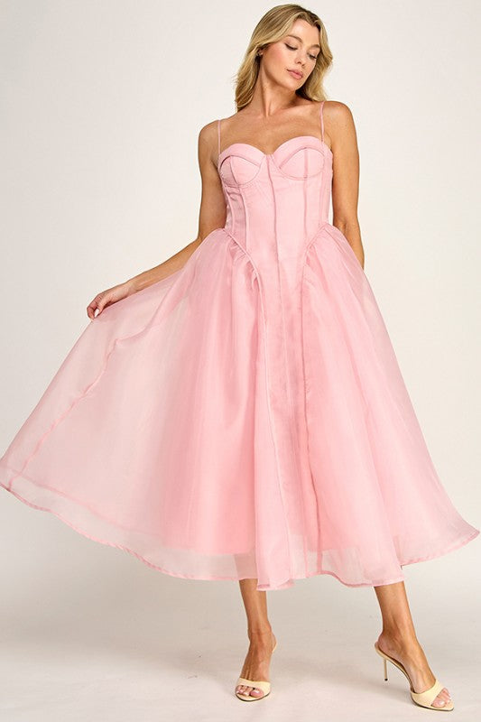 MAXI VESTIDO BABY PINK ORGANZA