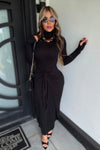VESTIDO TANIA  NEGRO MOÑO