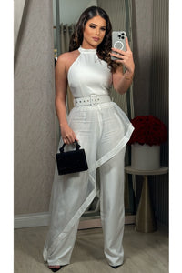 JUMPSUIT-SET NOELIA MESH HALTER BLANCO