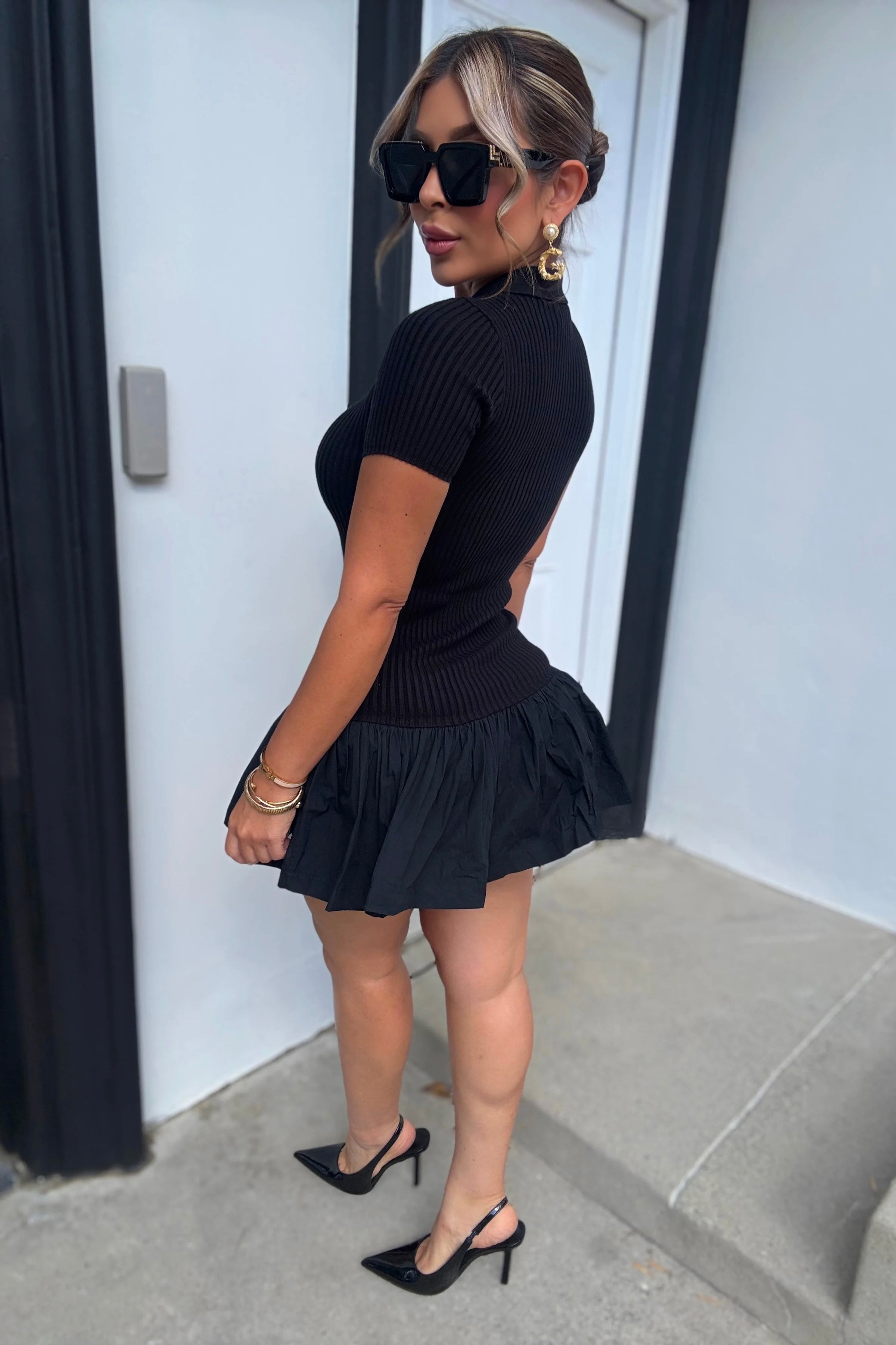 VESTIDO MAURY POLO NEGRO ONDULADO