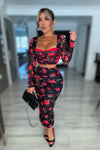 SET DRAPEADO ROSAS MESH