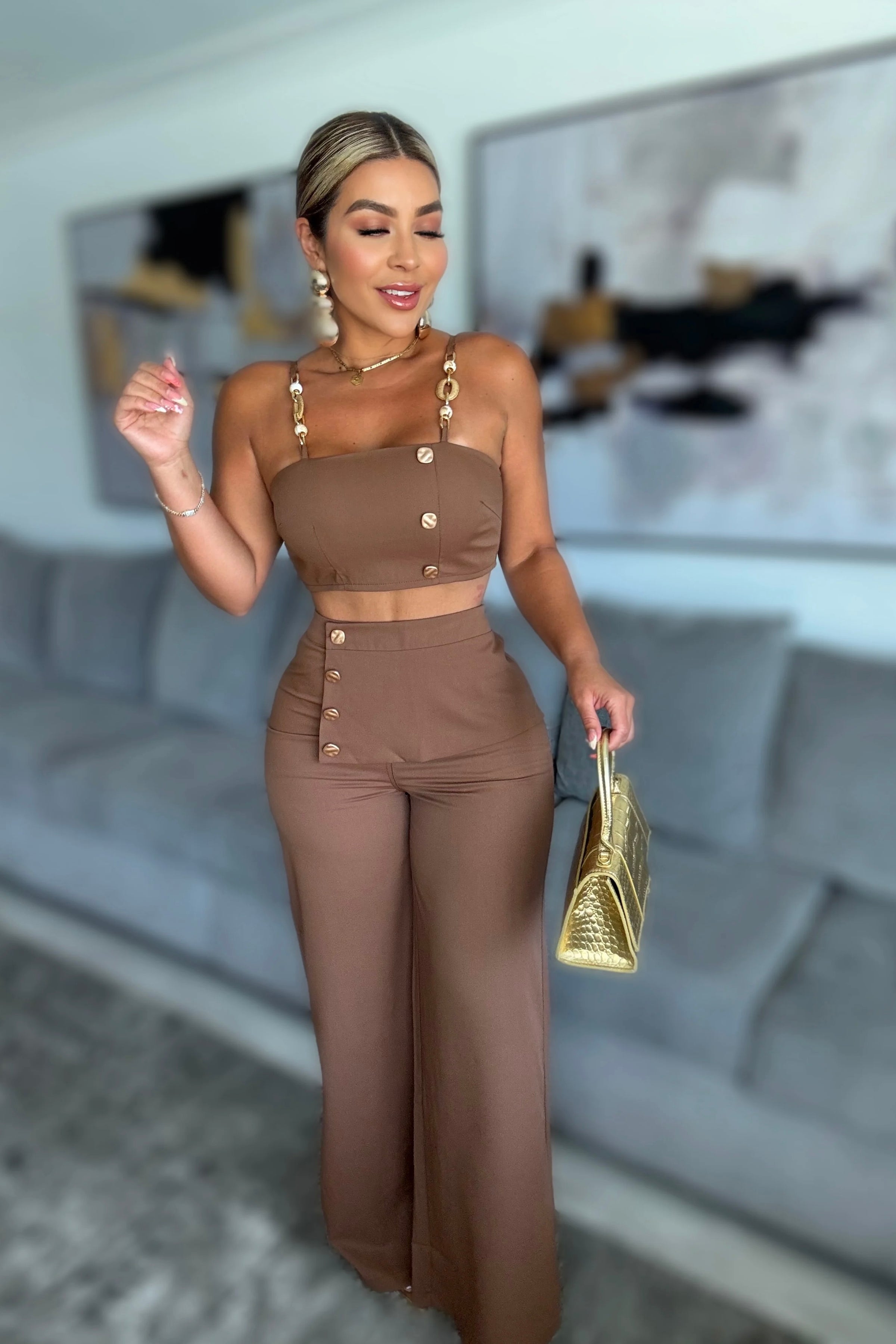 SET COCOA TOP PALAZZO