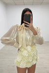 SET CONJUNTO FLORAL LOVE BEIGE