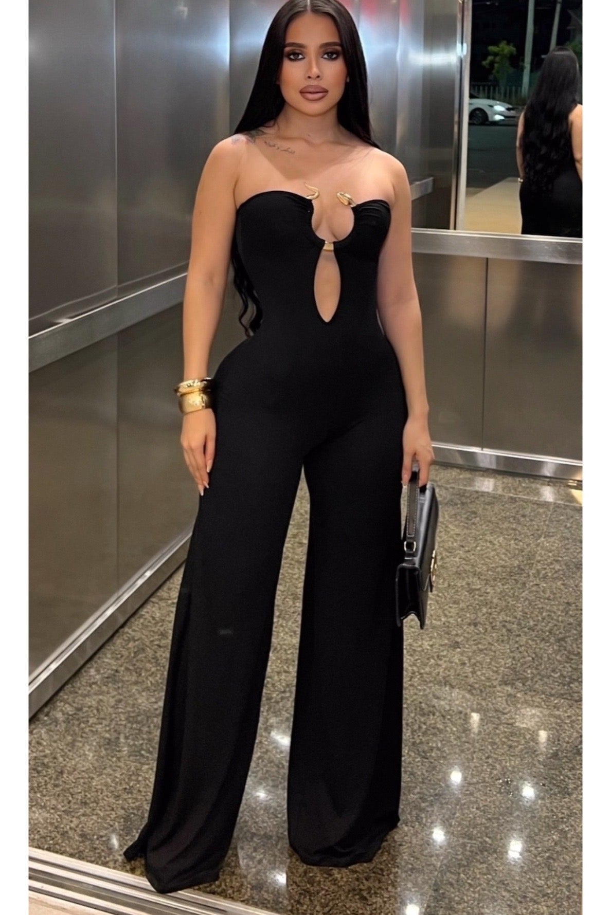 JUMPSUIT SERPIENTE GOLD NEGRO Fashion Adictas