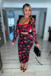 SET DRAPEADO ROSAS MESH