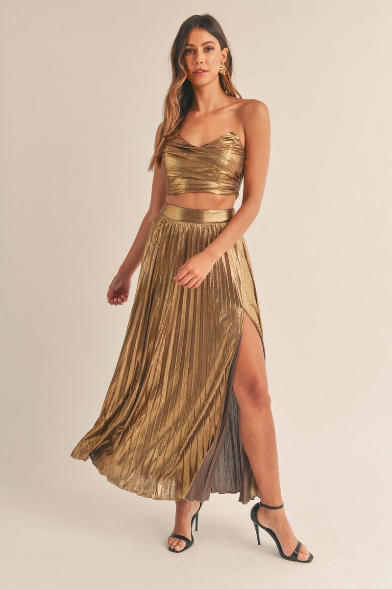 MAXI SET GOLD METALICO TOP-FALDA