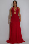 MAXI VESTIDO BERRY HALTER DIJE ORO.