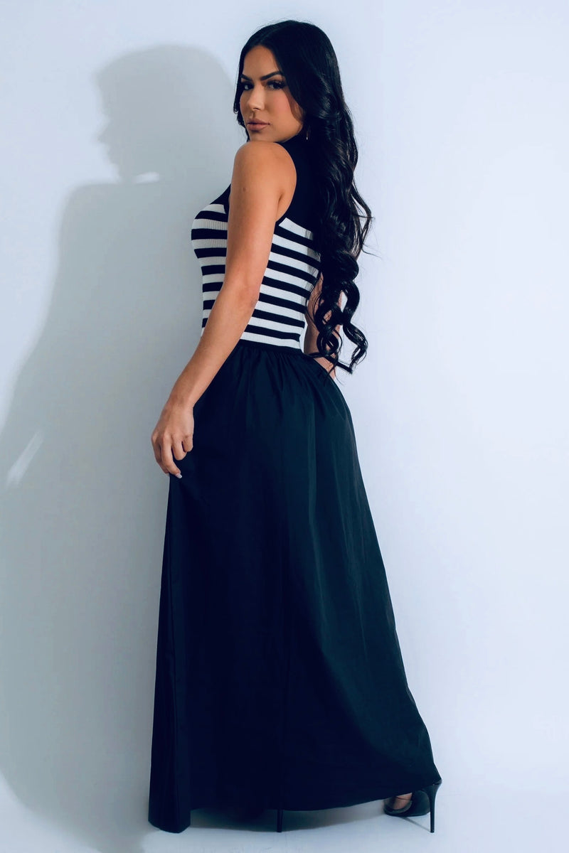 VESTIDO MIDI OLD MONEY AZUL  MARINO