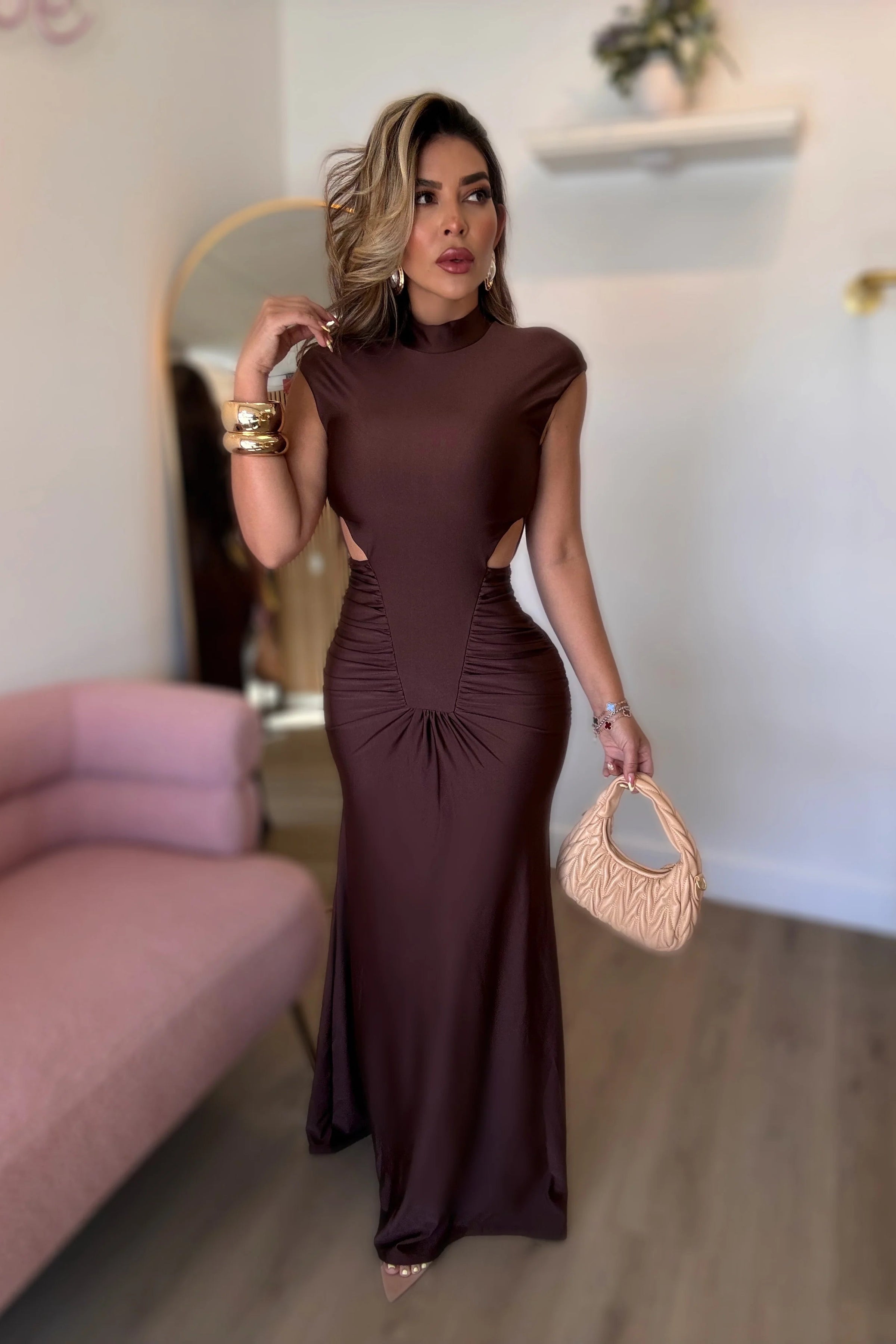 MAXI VESTIDO CATALINA CHOCOLATE