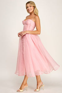 MAXI VESTIDO BABY PINK ORGANZA