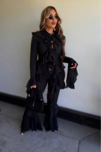 CONJUNTO SET VOLANTES GALILEA NEGRO