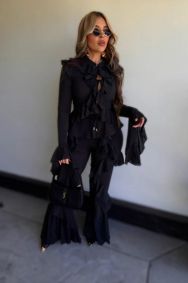 CONJUNTO SET VOLANTES GALILEA NEGRO