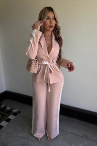 SET TRAJE CAROLINA ROSA ENCAJE