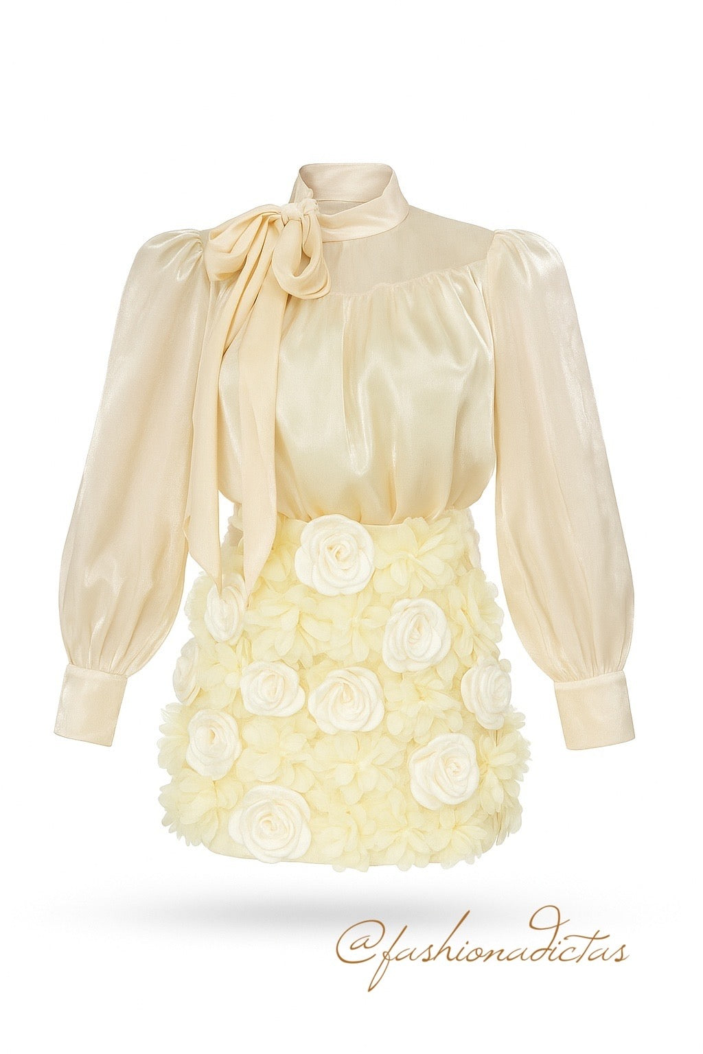 SET CONJUNTO FLORAL LOVE BEIGE