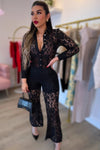 SET PAULA ENCAJE NEGRO BLUSA PANTALON