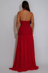 MAXI VESTIDO BERRY HALTER DIJE ORO.