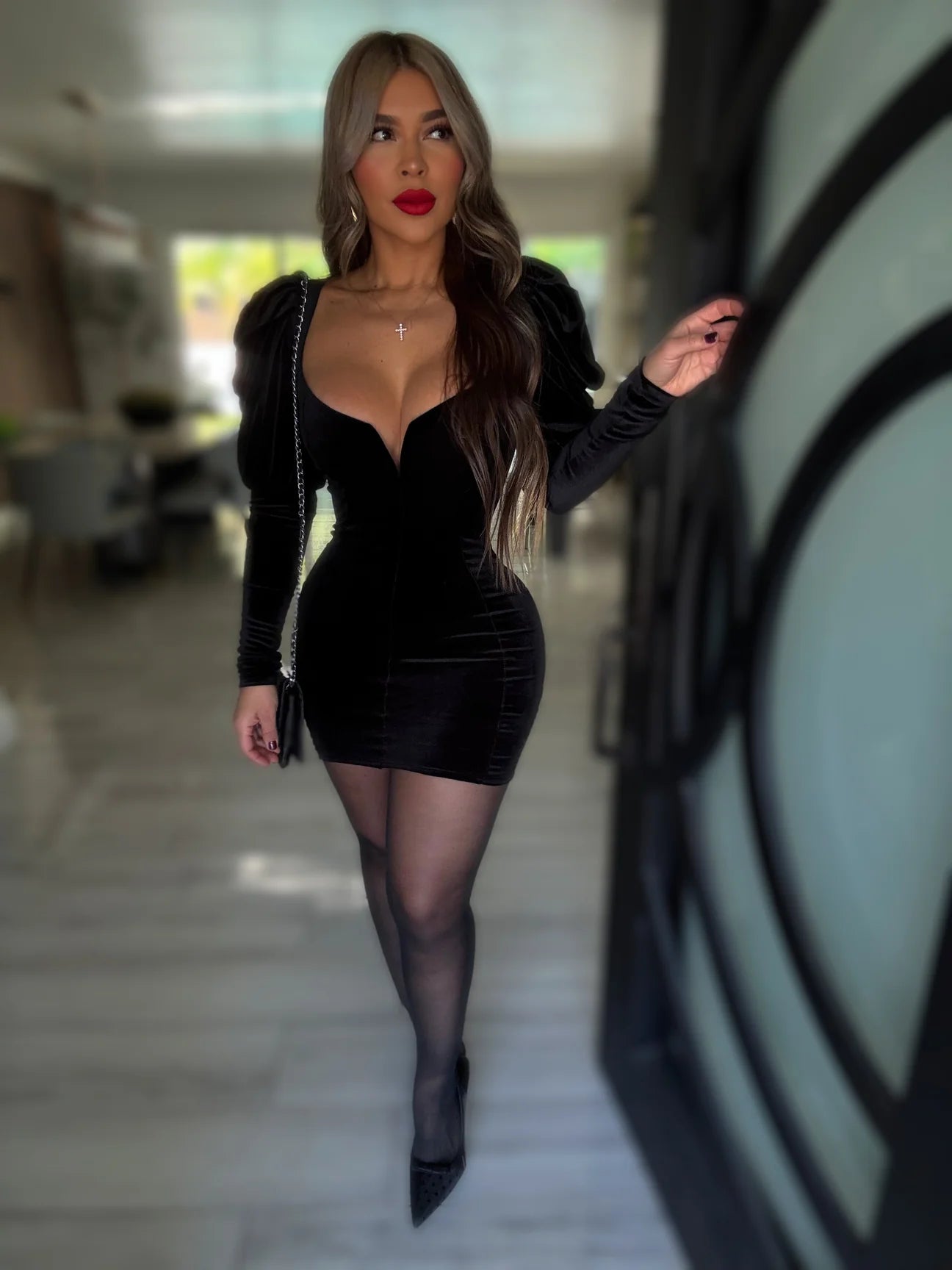 VESTIDO TERCIOPELO BELEN NEGRO