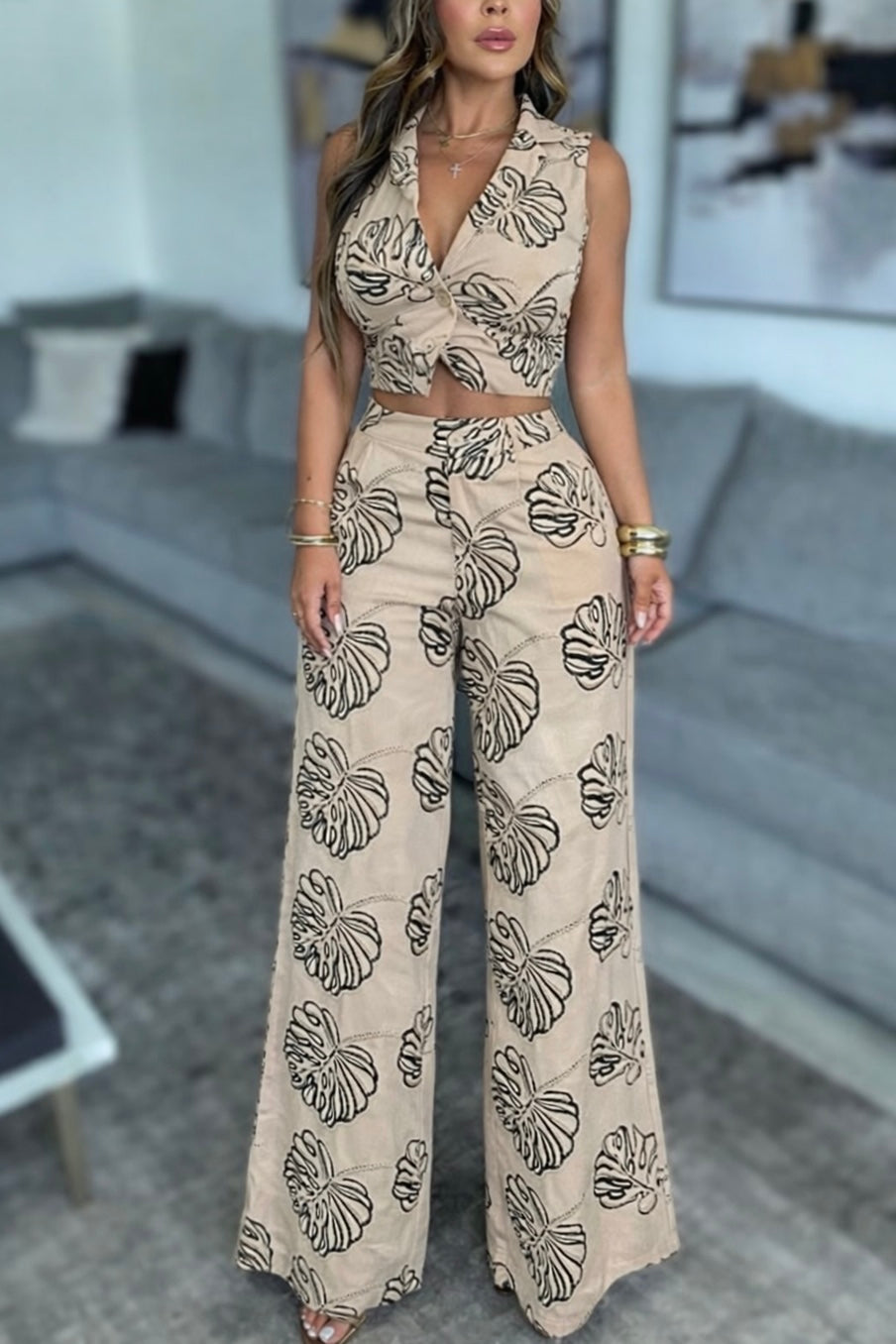 SET CONJUNTO BORDADO NUDE CHALECO