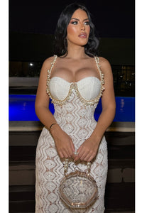 MAXI VESTIDO CROCHET CANNES PERLAS