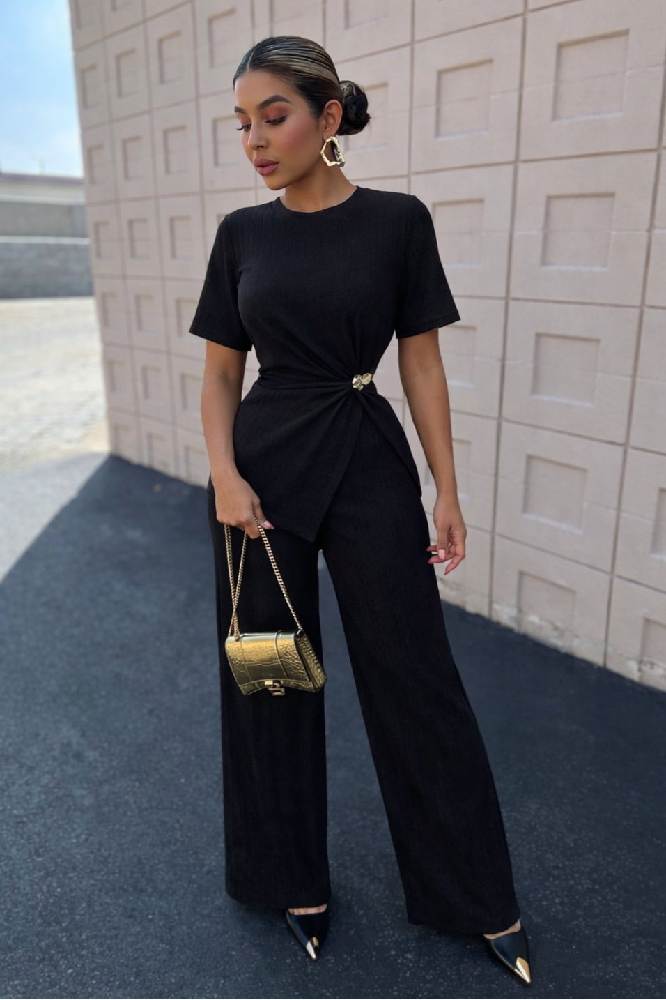 SET BROCHE MANGA CORTA NEGRO