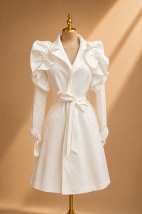 GABARDINA LOLA BLANCA RUFLE