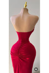 VESTIDO DIJE ENTUBADO ROJO STRAPLESS