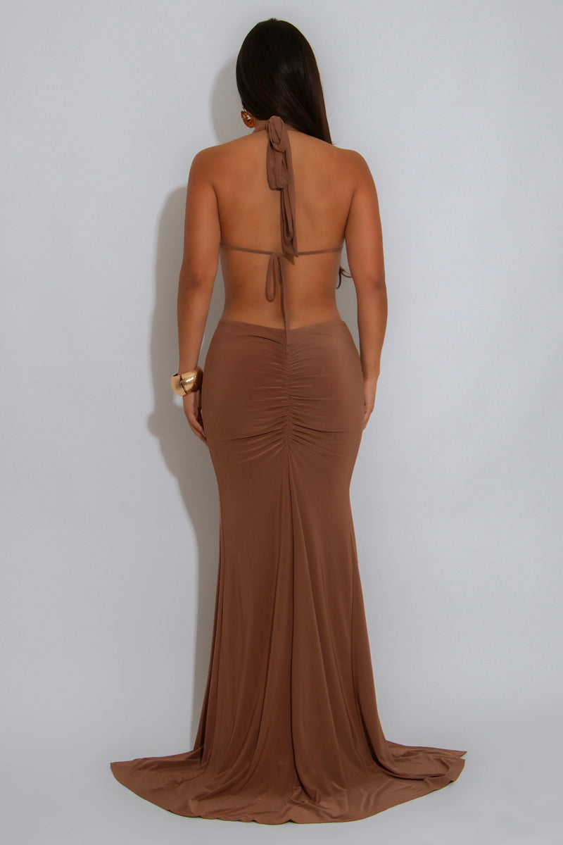 MAXI VESTIDO SEDUCCION  CAFE