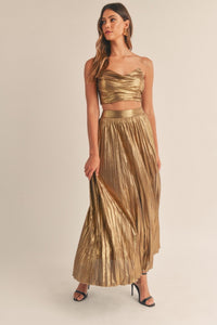 MAXI SET GOLD METALICO TOP-FALDA