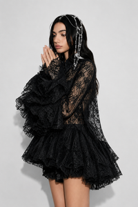 BLUSA ENCAJE VALENTINO NEGRA