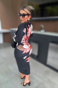 VESTIDO DRAPEADO ORQUIDEA NEGRO