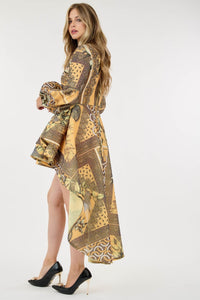 VESTIDO-GABARDINA IRREGULAR MESH MARTINA