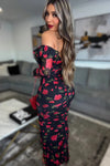 VESTIDO DRAPEADO FLORAL LILI MESH