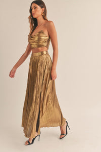 MAXI SET GOLD METALICO TOP-FALDA