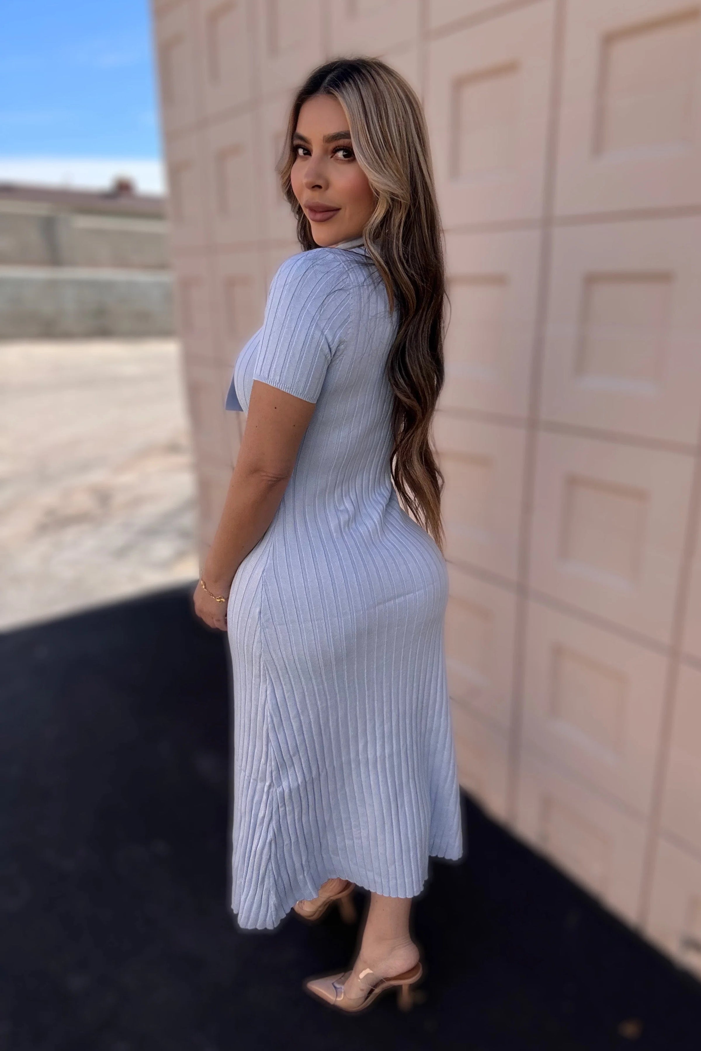 VESTIDO BABY BLUE TEJIDO