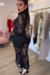 SET PAULA ENCAJE NEGRO BLUSA PANTALON