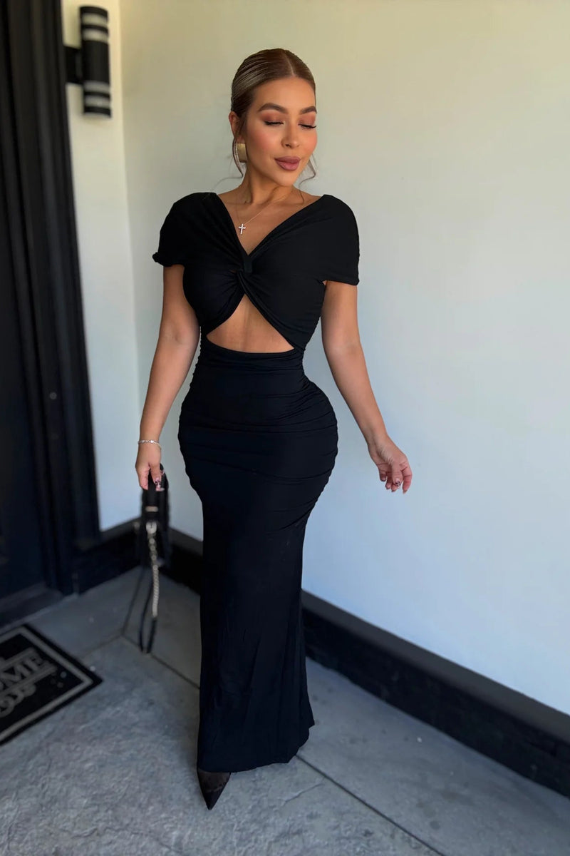 VESTIDO NEGRO CRUZADO