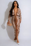 VESTIDO DRAPEADO MOCHA CREAM LINEAS