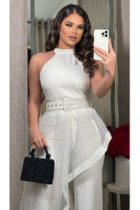 JUMPSUIT-SET NOELIA MESH HALTER BLANCO
