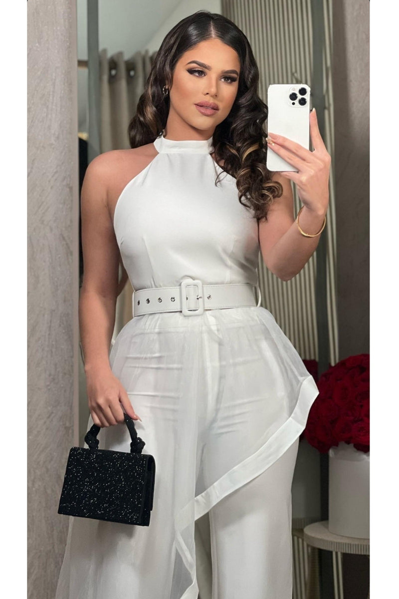 JUMPSUIT-SET NOELIA MESH HALTER BLANCO